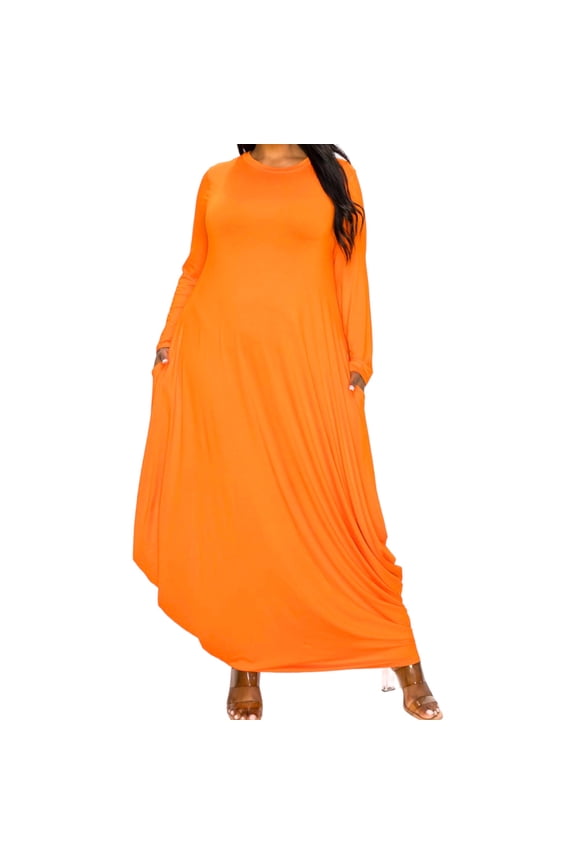 Women's Everyday V-neck Maxi Dress With Pockets