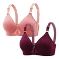 thumbnail image 1 of Women's Everyday Wireless and Underwear T-Shirt Bra with Adjustable Straps 2-Pack Multipack Full Coverage Bra, 1 of 3