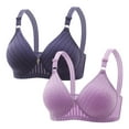 thumbnail image 1 of Women's Everyday Wireless and Underwear T-Shirt Bra with Adjustable Straps 2-Pack Multipack Full Coverage Bra, 1 of 3