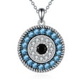 thumbnail image 1 of Women's Evil Eye Pendant Necklace 925 Sterling Silver Greek Amulet Jewelry with Blue Sapphire and Black Cz Amulet Gifts, 1 of 6