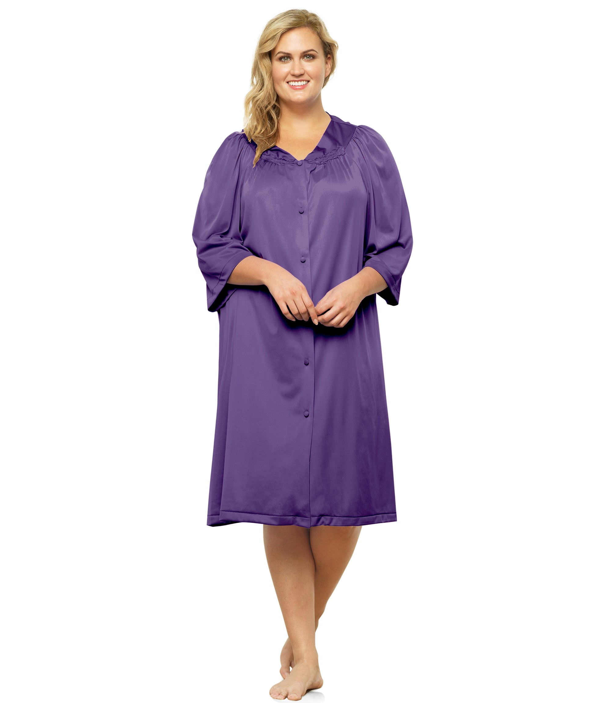 Women's Exquisite Form 10107 Coloratura 3/4 Sleeve Button Down Knee ...