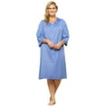 thumbnail image 1 of Women's Exquisite Form 10107 Coloratura 3/4 Sleeve Button Down Knee Length Robe (Victory Violet L), 1 of 5