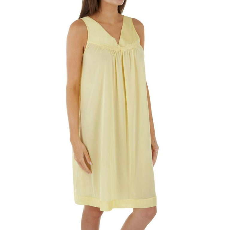 Women s Exquisite Form 30107 Coloratura Sleeveless Short Nightgown Daffodil M Walmart