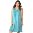 thumbnail image 1 of Women's Exquisite Form 30107 Coloratura Sleeveless Short Nightgown (Island Teal M), 1 of 19