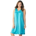 thumbnail image 1 of Women's Exquisite Form 30107 Coloratura Sleeveless Short Nightgown (Ocean Haze 1X), 1 of 19