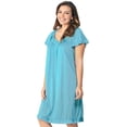 thumbnail image 1 of Women's Exquisite Form 30109 Coloratura Flutter Sleeve Short Nightgown (Island Teal 2X), 1 of 13