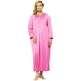 thumbnail image 1 of Women's Exquisite Form 50107 Coloratura 3/4 Sleeve Long Nightgown (Perfumed Rose 1X), 1 of 7