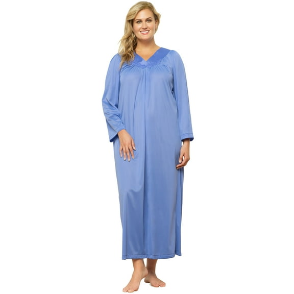 Women's Exquisite Form 50107 Coloratura 3/4 Sleeve Long Nightgown (Victory Violet S)