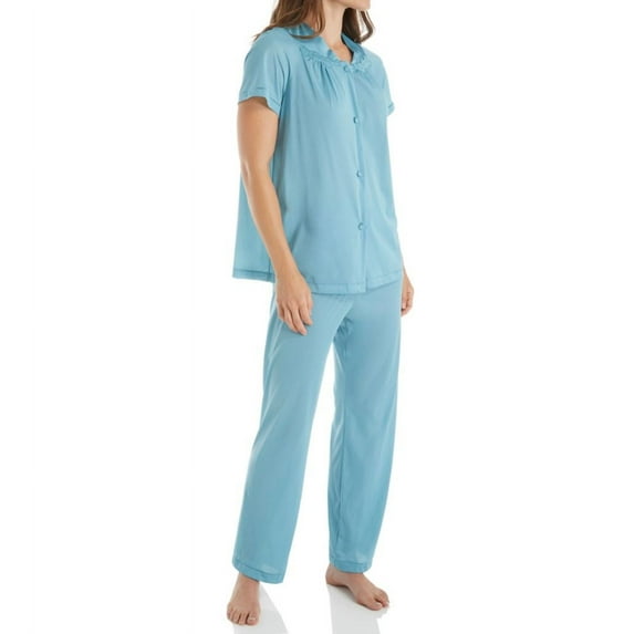 Women's Exquisite Form 90107 Coloratura Vintage Short Sleeve Pajama Set (Island Teal 2X)