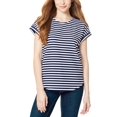 thumbnail image 1 of Women's Extended-Shoulder Striped Top Collection Navy/Nyc White XS, 1 of 1