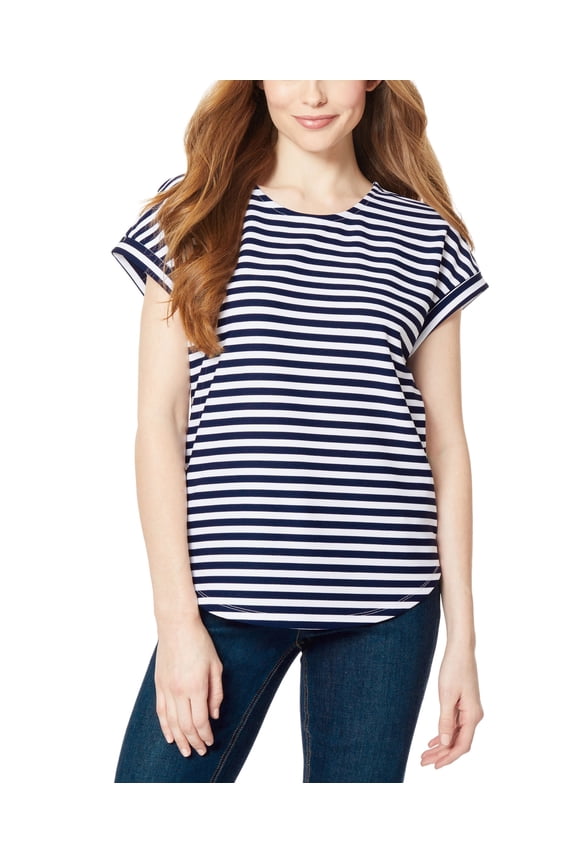 Women's Extended-Shoulder Striped Top Collection Navy/Nyc White XS