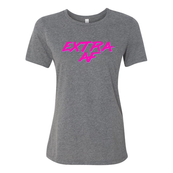 Women's Extra AF Retro Style Ladies Fit Short Sleeve T-shirt-Deep Heather-large