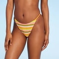 thumbnail image 1 of Women's Extra Cheeky Extra High Leg Crochet Bikini Bottom ‚Multi Orange Striped XXS, 1 of 1
