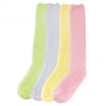 thumbnail image 1 of Women's Extra Large Fuzzy Knee High Soft Colored Socks - Assortment A - 4 Pairs, 1 of 6