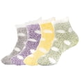 thumbnail image 1 of Women's Extra Large Fuzzy Polka Dot Cuff Socks - Assortment 4B - 4prs, 1 of 6