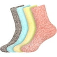 thumbnail image 1 of Women's Extra Large Fuzzy Warm Feather Soft Socks - Assortment 4C - 4prs, 1 of 8