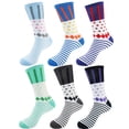 thumbnail image 1 of Women's Extra Large Rayon from Bamboo Crazy Colorful Funky Casual Dress Polka Dot Stripe Socks - Assortment 6A - Shoe Size 10-13 - 6prs, 1 of 4