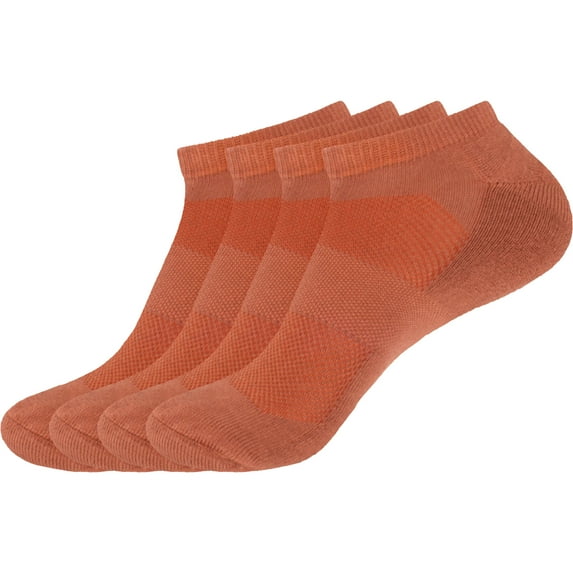 Women's Extra Large Rayon from Bamboo Fiber Colored Sports Superior Wicking Athletic Ankle Socks - Coral - 4prs, Size 10-13