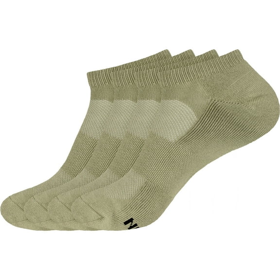 Women's Extra Large Rayon from Bamboo Fiber Colored Sports Superior Wicking Athletic Ankle Socks - Olive Green - 4prs, Size 10-13