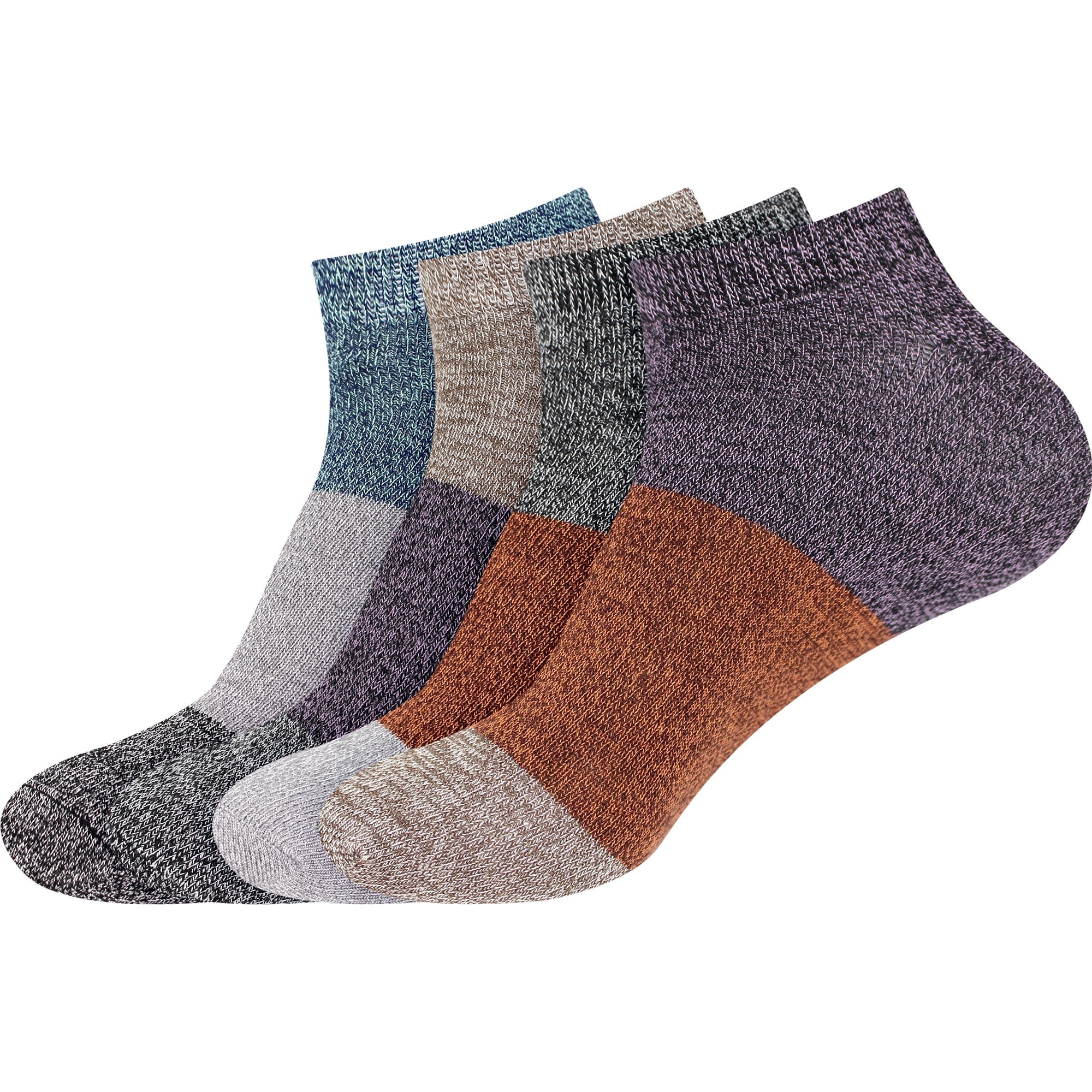 BambooMN Women's Rayon from Bamboo Classic Casual Ankle Socks - Assortment C - Extra Large - 4 Pairs