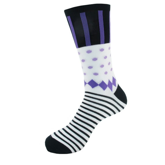 Women's Extra-Large Rayon from Bamboo Fiber Colorful Polka Dot Stripe Socks - Color 6 - 1 Pair, Size 10-13