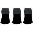 thumbnail image 1 of Women's Extra Large Rayon from Bamboo Open Toe Gripper Yoga Non-Skid Socks - Grey Black - 3 pairs, 1 of 3