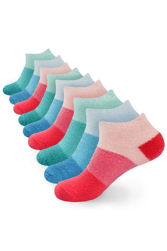 Women's Fuzzy Aloe Infused Soft Nylon Spa Socks - Assortment 99 - Extra Large - 9 Pairs