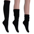 thumbnail image 1 of Women's Extra Long Knee High Slouch Socks (3 Pairs) - 80s Style Cotton Blend Socks - Shoe Size 5-10 - Versatile Casual & Retro Wear, 1 of 6