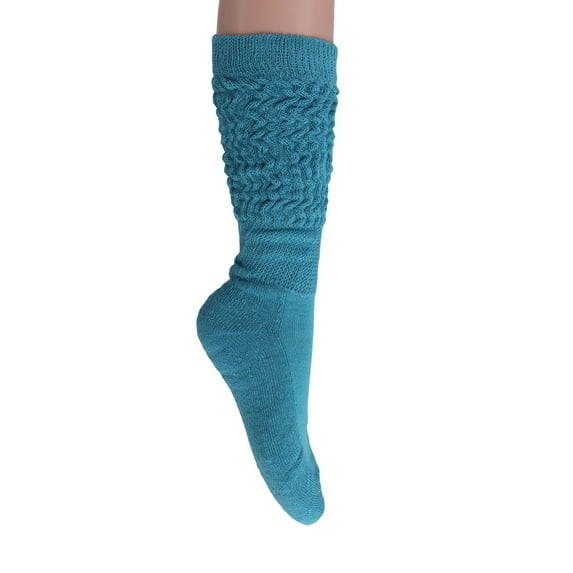Women's Extra Long Slouch Socks - 1 Pair Knee High Cotton Blend Socks, Fits Shoe Sizes 5-10, Retro Style