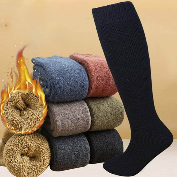 Women's Extra Thick Wool Blend Knee High Socks Thermal Calf Warmers for Winter