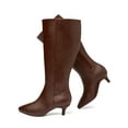 thumbnail image 1 of Women's Extra Wide Calf Knee High Boots Stiletto Heeled True Wide Width Plus Size Knee-High Boot Comfort Pointed Toe Tall Long Boots for Women., 1 of 7