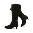 thumbnail image 1 of Women's Extra Wide Calf Knee High Boots Stiletto Heeled True Wide Width Plus Size Knee-High Boot Comfort Pointed Toe Tall Long Boots for Women., 1 of 7