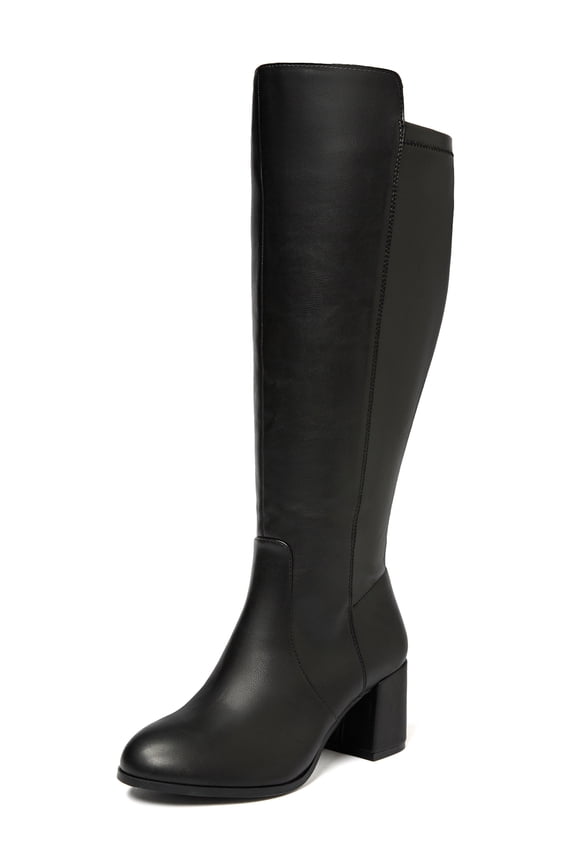Women's Extra Wide Calf Knee High Boots True Wide Width Chunky Heeled Boot Comfortable Plus Size Tall Long Gogo Boots for Women.
