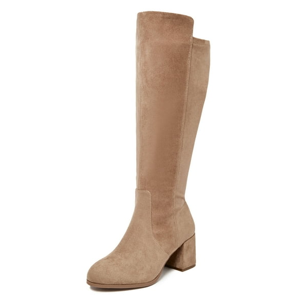 Women's Extra Wide Calf Knee High Boots True Wide Width Chunky Heeled Boot Comfortable Plus Size Tall Long Gogo Boots for Women.