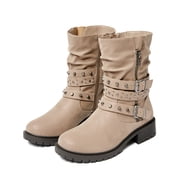 Womens Extra Wide Width Ankle Boots True Plus Size Wide Foot Low Heeled Slouchy Booties Comfort Riding Combat Rivet Short Boots for Women.