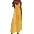 thumbnail image 1 of Women's Eyelet Maxi Dress: Boho Spaghetti Strap Beach Sundress, Summer V-Neck Sleeveless Long Dress, 1 of 6
