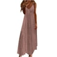 thumbnail image 1 of Women's Eyelet Maxi Dress: Boho Spaghetti Strap Beach Sundress, Summer V-Neck Sleeveless Long Dress, 1 of 6