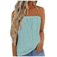 thumbnail image 1 of Women's Eyelets Tube Tops Summer Casual Bandeau Tank Casual Strapless Blouse Off The Shoulder Tunic Shirts, 1 of 5