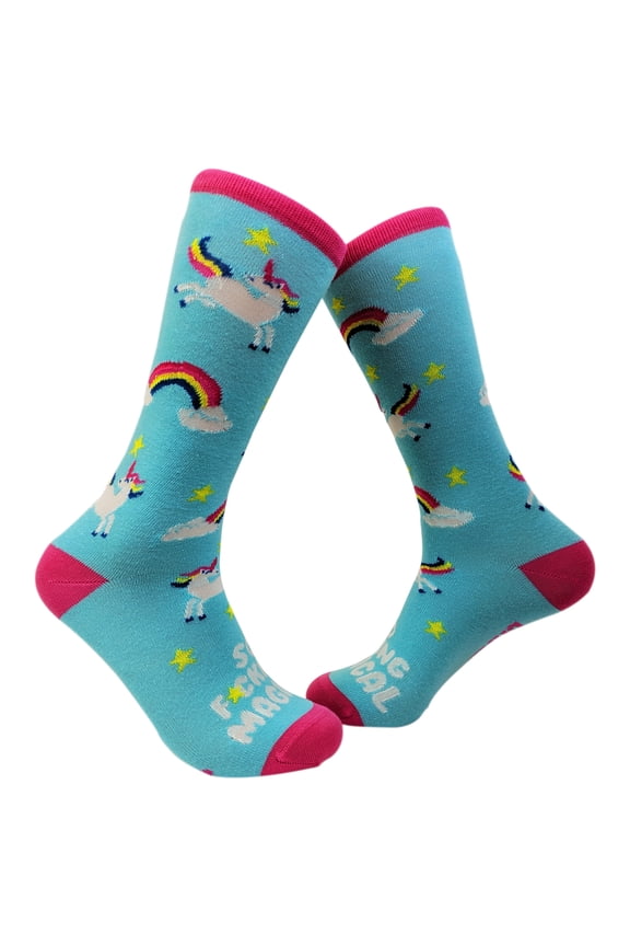 Women's F*cking Magical Socks Funny Magical Rainbows and Unicorns Footwear