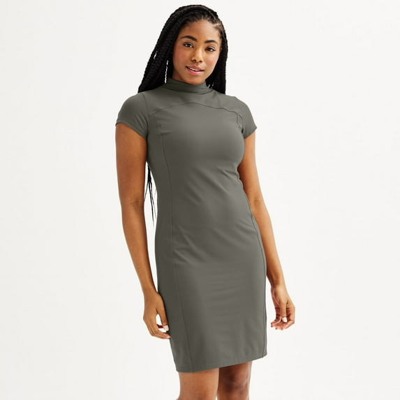 Women's FLX Affirmation Short Sleeve Midi Dress Color: Storm Abyss Size: SMALL