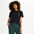 thumbnail image 1 of Women's FLX Easy Restore Short Sleeve Crewneck Tee Color: Mineral Black Size: LARGE, 1 of 4