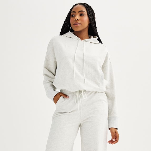 Women's FLX Embrace Cropped Hoodie Color: Light Drizzle Size: X LARGE