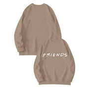 Women's FRIENDS Sweatshirt Print Pullover Friends Merch Long Sleeve Tops Loose Pullover Friends Shirt Teen Girl TV Show Sweatshirt, Best Freinds Gifts HeaCare Camel XXL