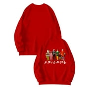 Women's FRIENDS Sweatshirt Print Pullover Friends Merch Long Sleeve Tops Loose Pullover Friends Shirt Teen Girl TV Show Sweatshirt, Best Freinds Gifts HeaCare Red L