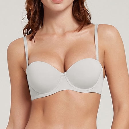 Women's Fab Fit Underwire Demi T Shirt Convertible Yoga Bra, 80D, White