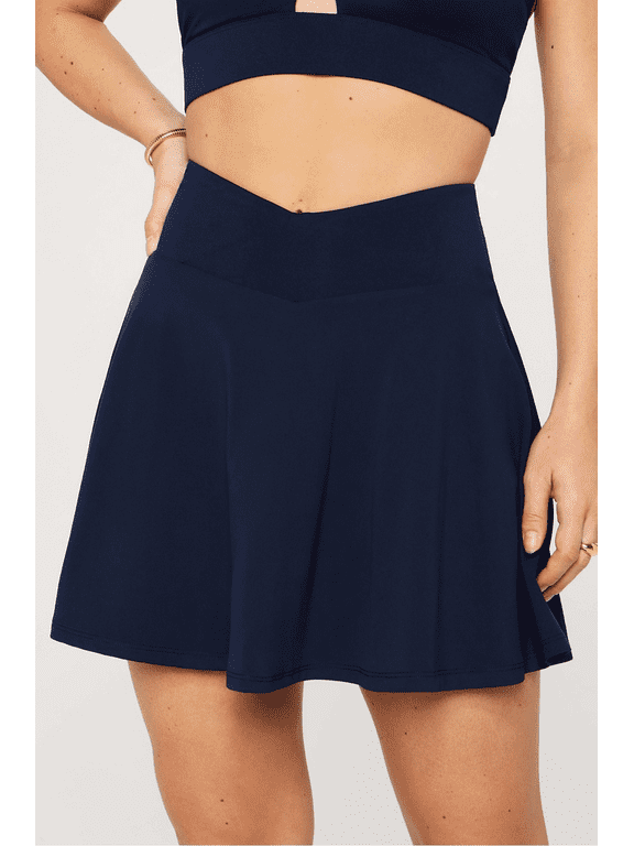 Women's Fabletics Navy Crossover Flounce Skort Size XS