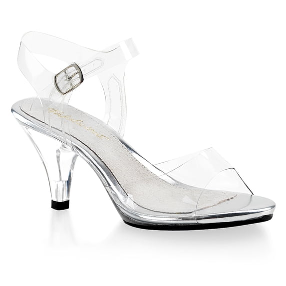 3" Heel Ankle Strap Sandal - Clr/Clr, 11