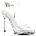 thumbnail image 1 of 4 1/2" Heel, 1/4" PF Wrap Around Ankle Strap Sandal - Clr/Clr, 6, 1 of 2