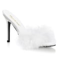 thumbnail image 1 of 4" Heel Marabou Slipper - Wht Pu-Fur, 8, 1 of 2