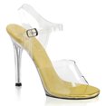 thumbnail image 1 of 4 1/2" Heel Ankle Strap Sandal - Clr-Gold/Clr, 9, 1 of 2